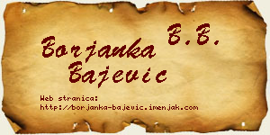 Borjanka Bajević vizit kartica
